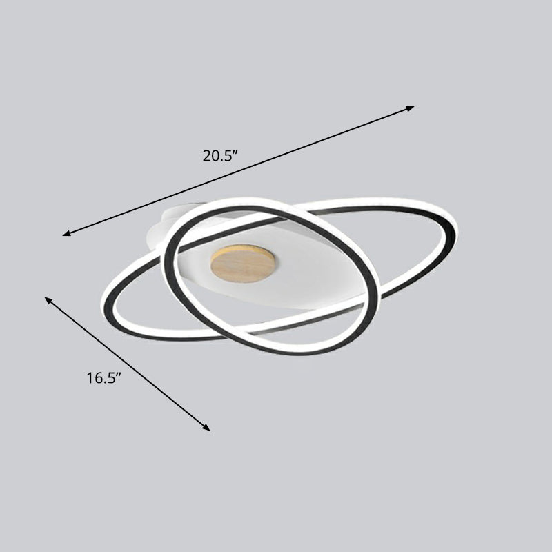 Modern Oval Flush Mount LED Ceiling Light Fixture for Bedroom