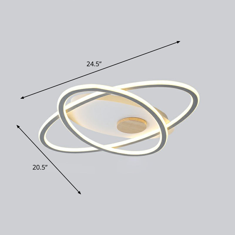 Modern Oval Flush Mount LED Ceiling Light Fixture for Bedroom