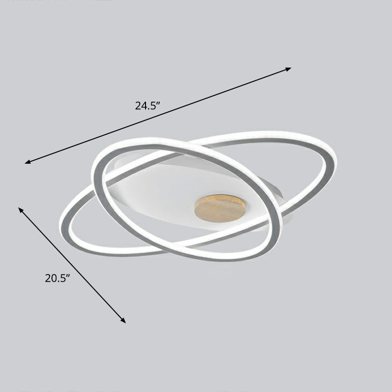 Modern Oval Flush Mount LED Ceiling Light Fixture for Bedroom