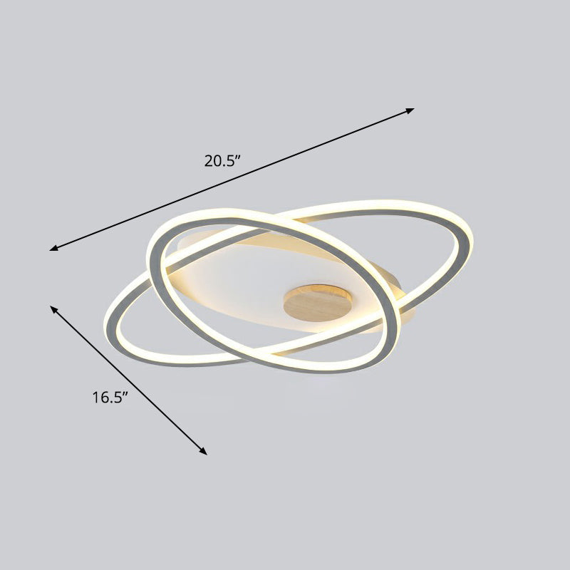 Modern Oval Flush Mount LED Ceiling Light Fixture for Bedroom