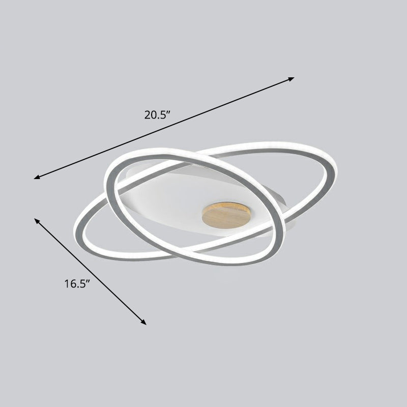Modern Oval Flush Mount LED Ceiling Light Fixture for Bedroom