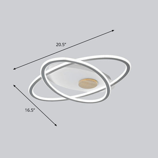 Modern Oval Flush Mount LED Ceiling Light Fixture for Bedroom