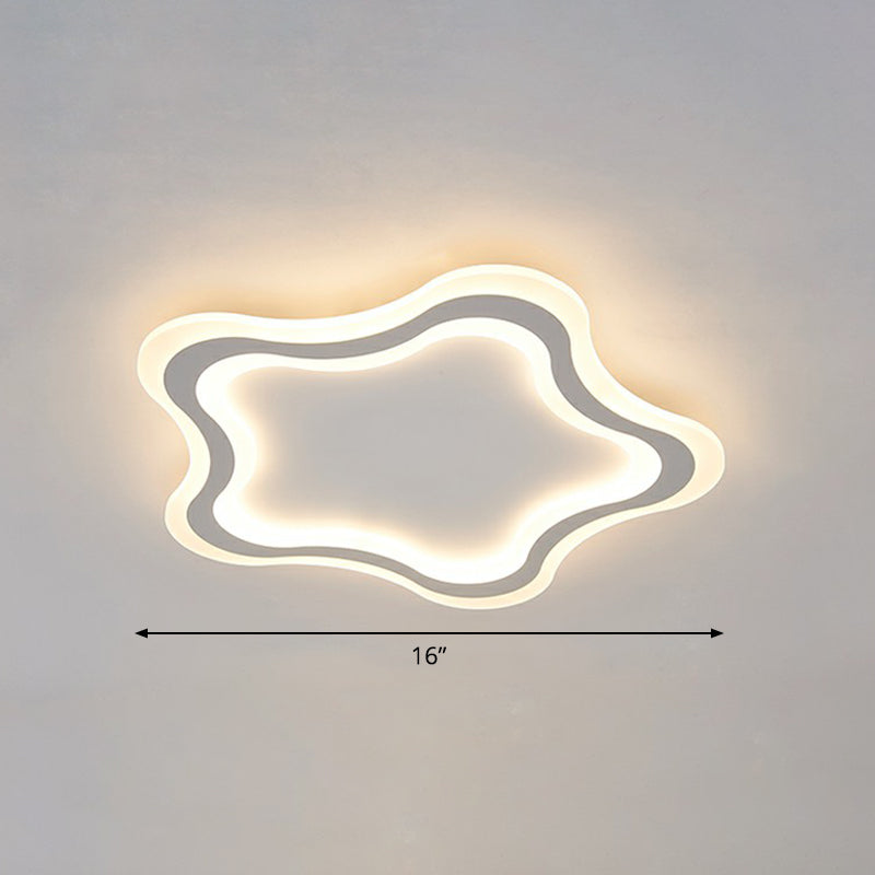 Kids' Cartoon Acrylic LED Flushmount Ceiling Light with White Pentacle Design