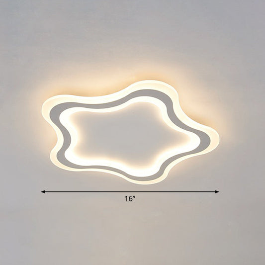 Kids' Cartoon Acrylic LED Flushmount Ceiling Light with White Pentacle Design