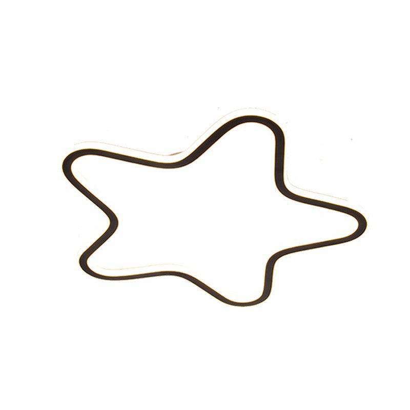 Simplicity Star Flush Mount LED Ceiling Light for Kids' Room in Black Acrylic