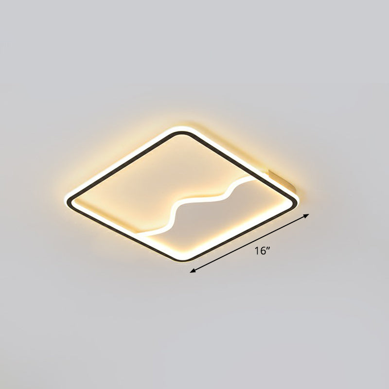 Minimalist Acrylic LED Ceiling Lighting Fixture for Bedroom - Mountain Mural Flush Mount