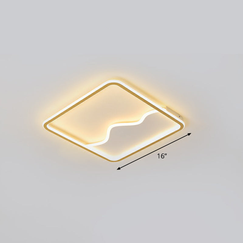 Minimalist Acrylic LED Ceiling Lighting Fixture for Bedroom - Mountain Mural Flush Mount