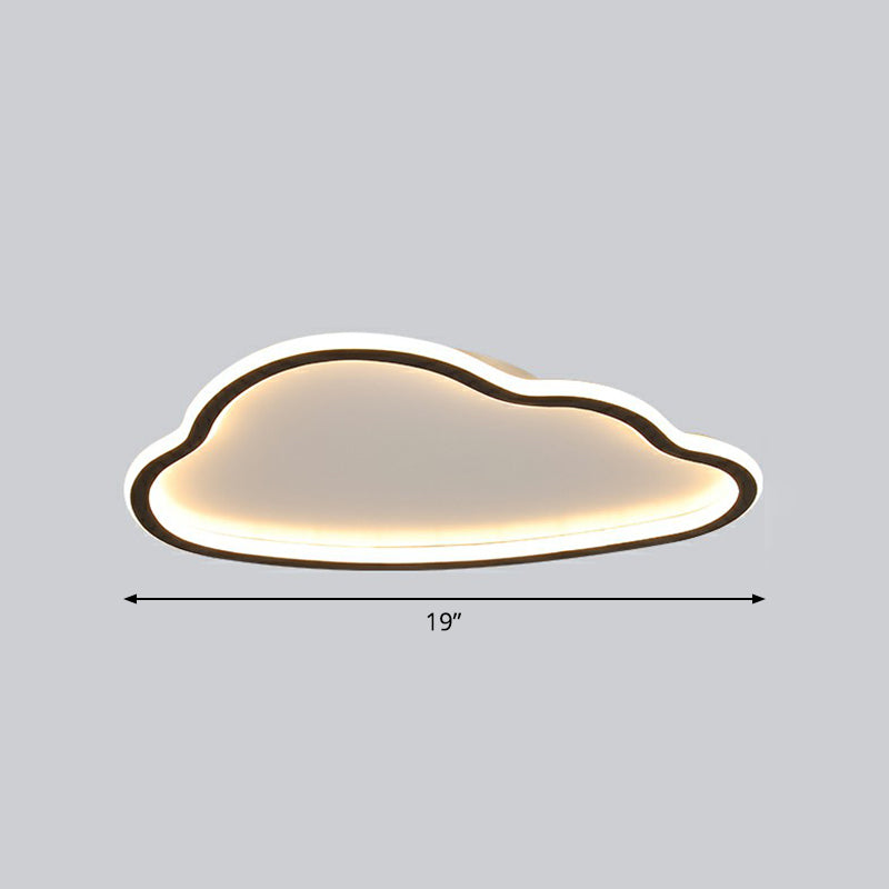 Black and White LED Cloud Ceiling Light with Acrylic Shade - Flush Mount and Simple Design