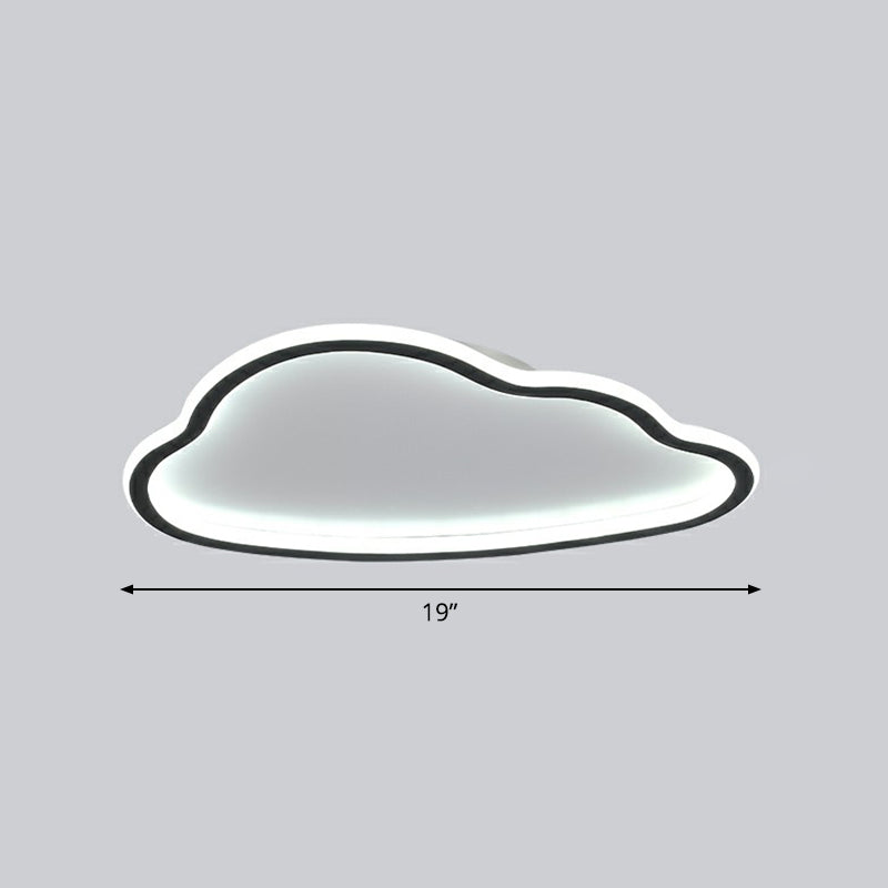 Black and White LED Cloud Ceiling Light with Acrylic Shade - Flush Mount and Simple Design