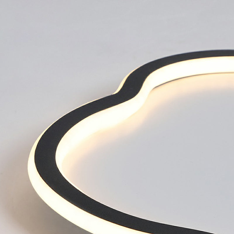 Black and White LED Cloud Ceiling Light with Acrylic Shade - Flush Mount and Simple Design