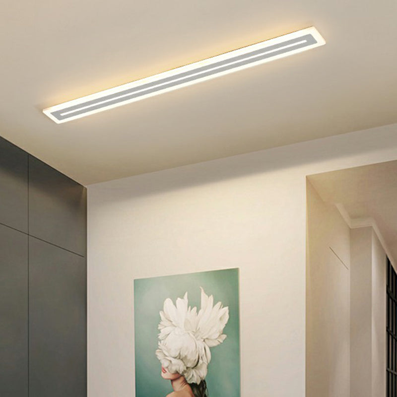 Ultrathin Acrylic Ceiling Light - LED Flush Mount Lighting, Modern White Design for Foyer