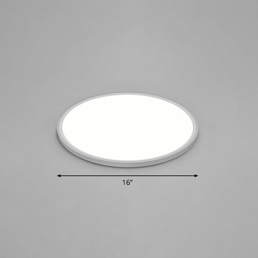LED Ceiling Mount Fixture - Ultrathin & Simple Acrylic Flushmount Lighting in White