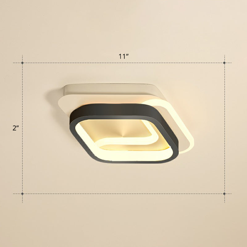Modern Geometric LED Ceiling Light Fixture for Hallway - Minimalist Acrylic Design
