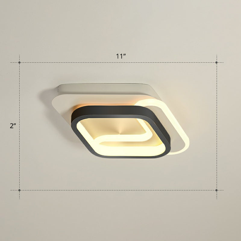Modern Geometric LED Ceiling Light Fixture for Hallway - Minimalist Acrylic Design