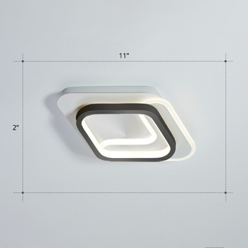 Modern Geometric LED Ceiling Light Fixture for Hallway - Minimalist Acrylic Design