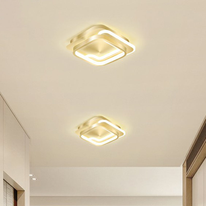 Modern Geometric LED Ceiling Light Fixture for Hallway - Minimalist Acrylic Design