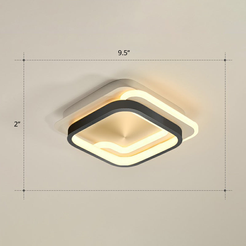 Modern Geometric LED Ceiling Light Fixture for Hallway - Minimalist Acrylic Design