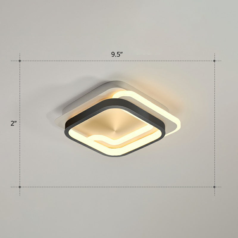 Modern Geometric LED Ceiling Light Fixture for Hallway - Minimalist Acrylic Design