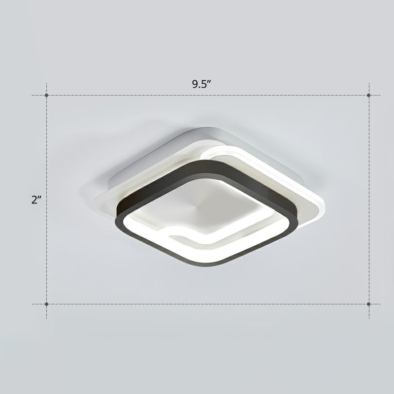 Modern Geometric LED Ceiling Light Fixture for Hallway - Minimalist Acrylic Design