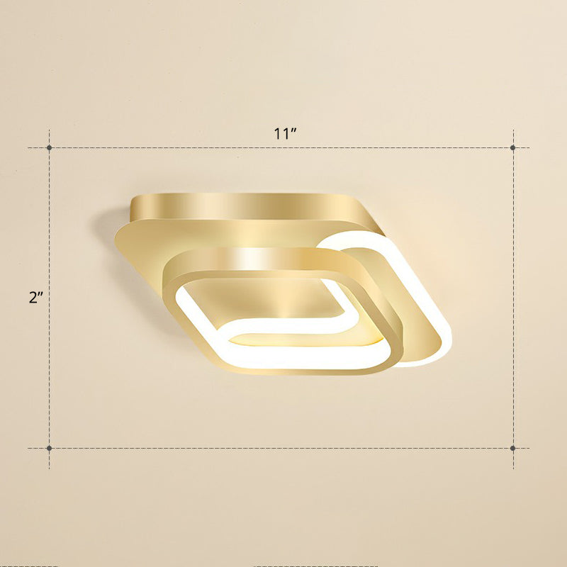 Modern Geometric LED Ceiling Light Fixture for Hallway - Minimalist Acrylic Design