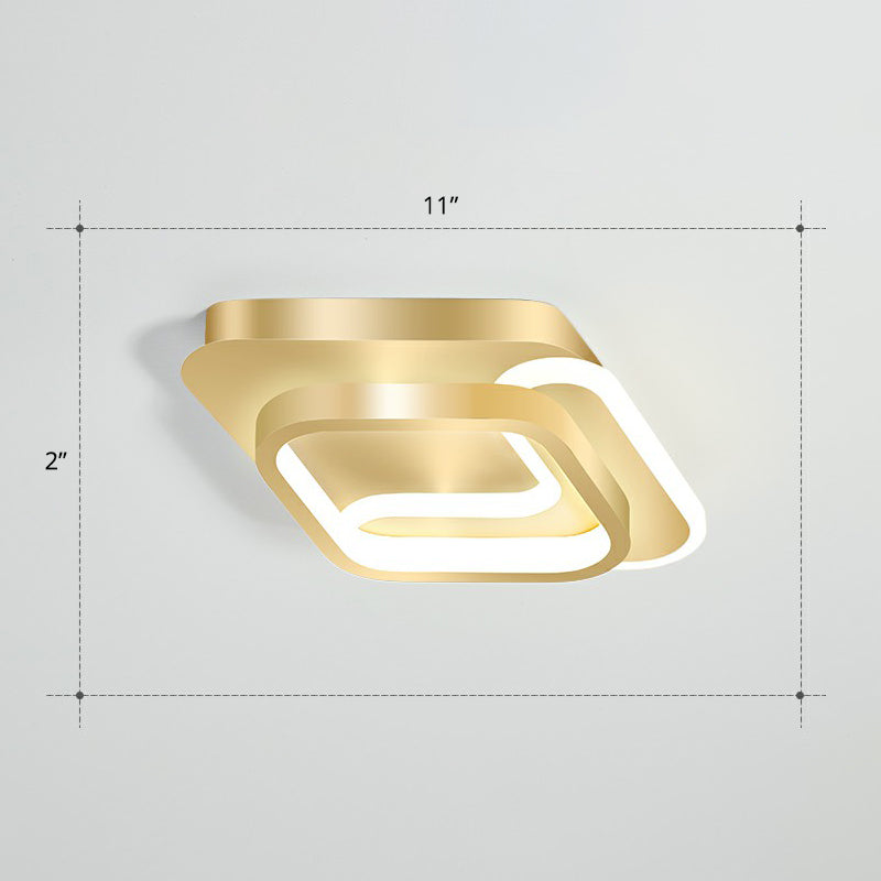 Modern Geometric LED Ceiling Light Fixture for Hallway - Minimalist Acrylic Design