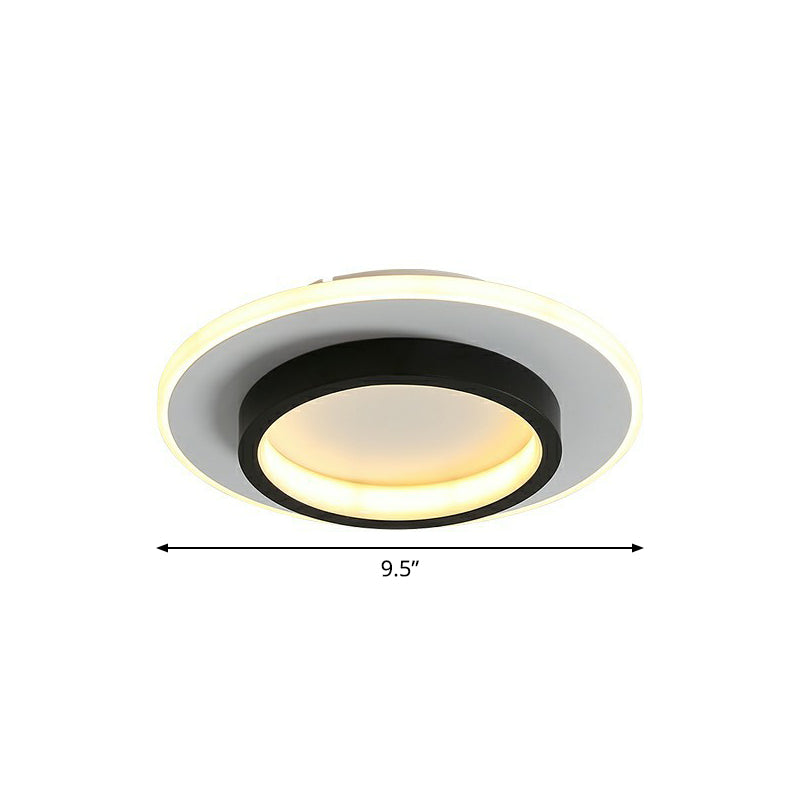 Modern Black Geometric LED Ceiling Flush Light - Nordic Metal Fixture for Aisle