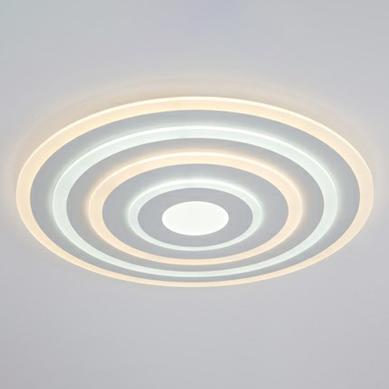 Simple Style LED Flush Ceiling Light for Bedroom - White Acrylic Round Flushmount