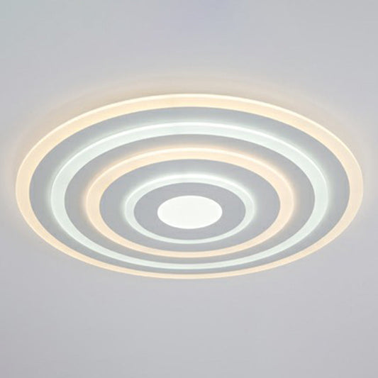 Simple Style LED Flush Ceiling Light for Bedroom - White Acrylic Round Flushmount