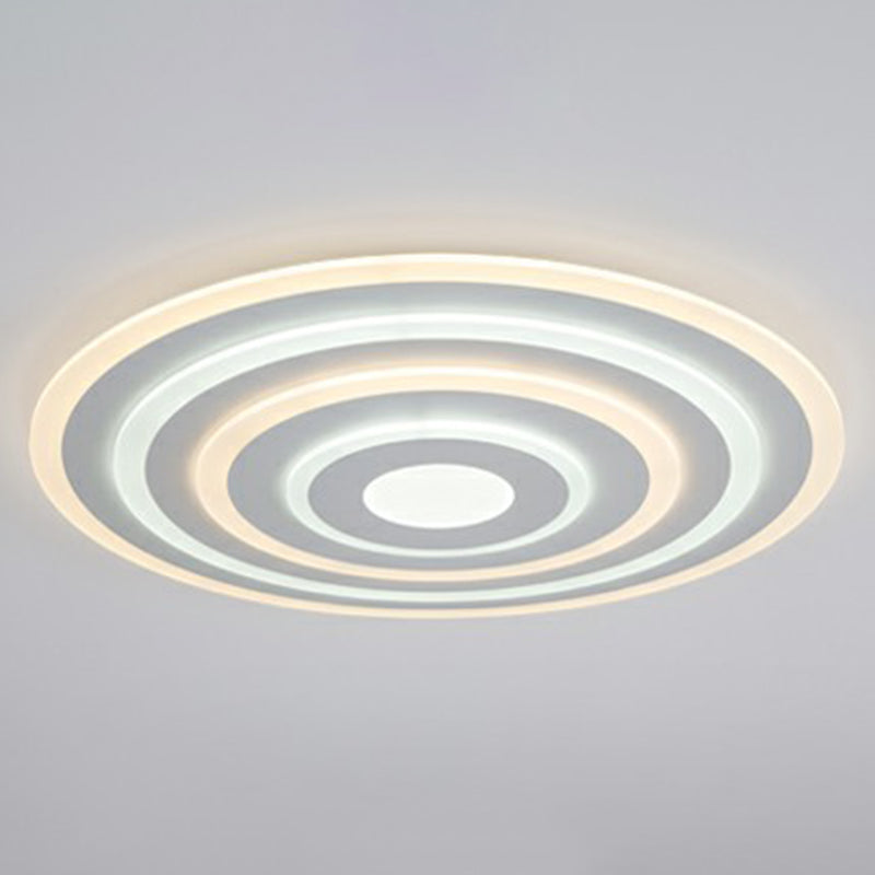 Simple Style LED Flush Ceiling Light for Bedroom - White Acrylic Round Flushmount