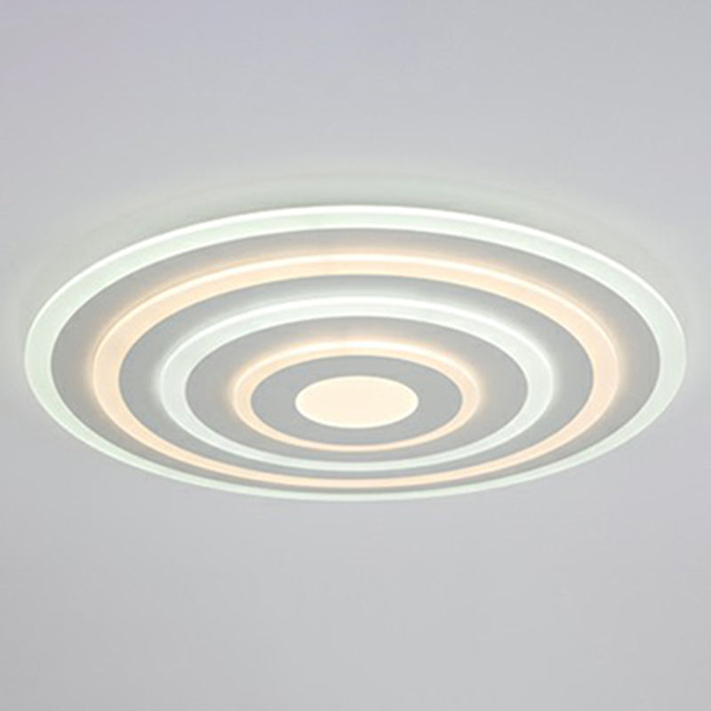 Simple Style LED Flush Ceiling Light for Bedroom - White Acrylic Round Flushmount