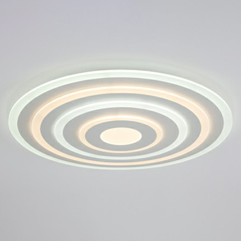 Simple Style LED Flush Ceiling Light for Bedroom - White Acrylic Round Flushmount