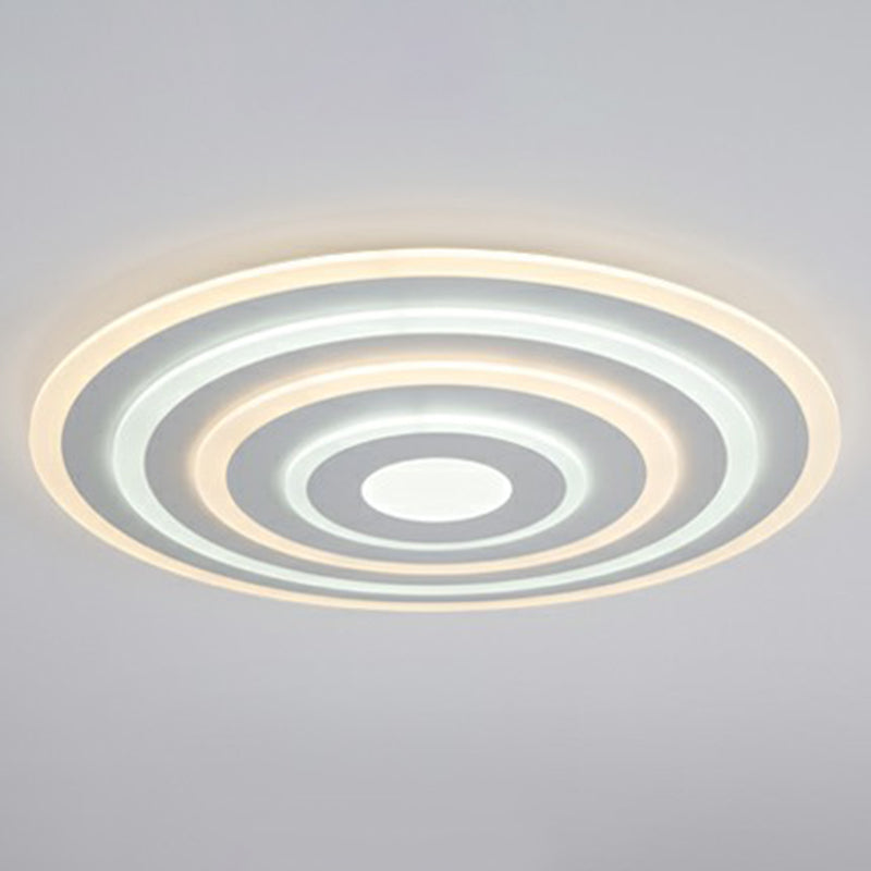 Simple Style LED Flush Ceiling Light for Bedroom - White Acrylic Round Flushmount