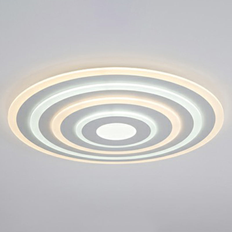 Simple Style LED Flush Ceiling Light for Bedroom - White Acrylic Round Flushmount