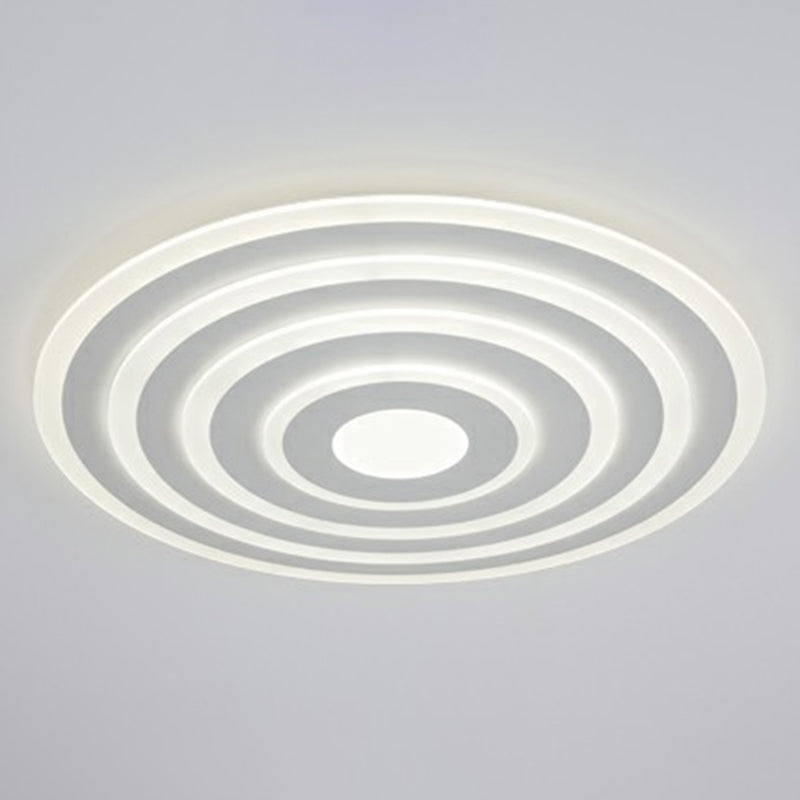 Simple Style LED Flush Ceiling Light for Bedroom - White Acrylic Round Flushmount