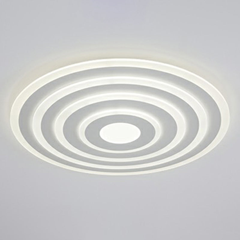 Simple Style LED Flush Ceiling Light for Bedroom - White Acrylic Round Flushmount