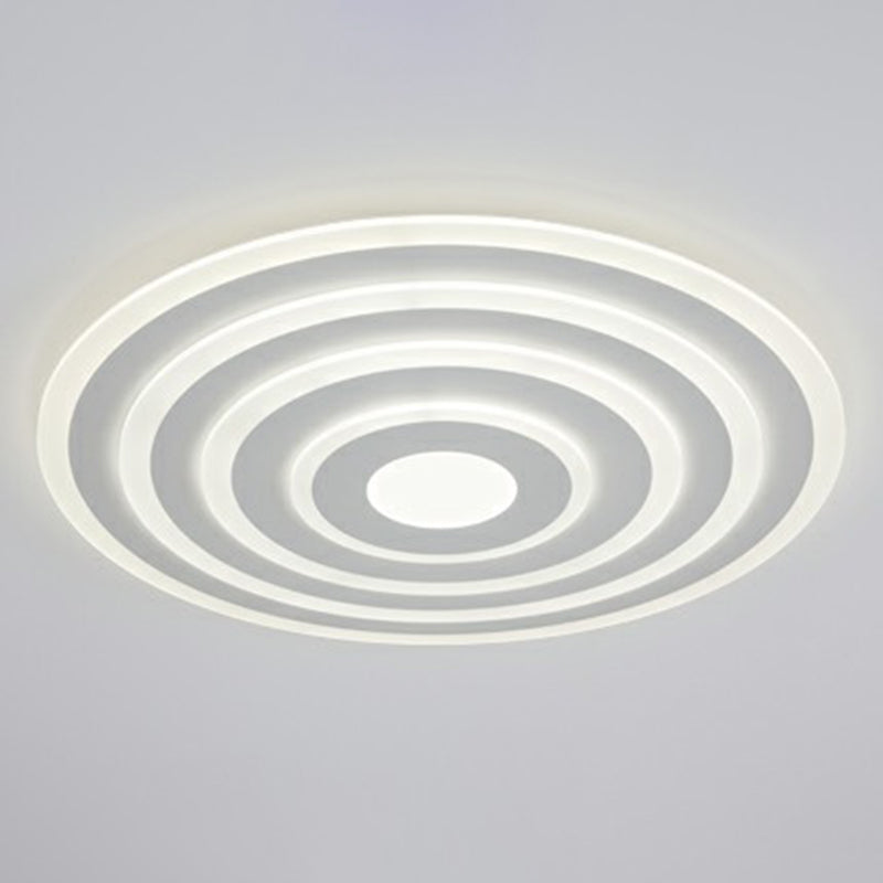 Simple Style LED Flush Ceiling Light for Bedroom - White Acrylic Round Flushmount