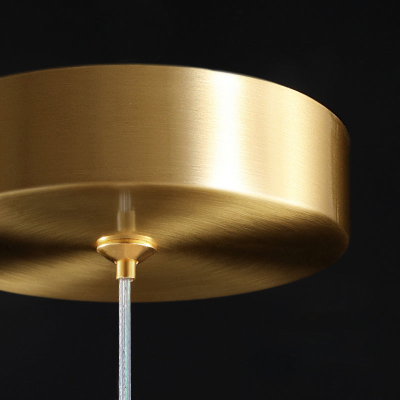 Golden LED Pendant Light with Seedy Crystal Fruit Design - Ideal for Bedroom
