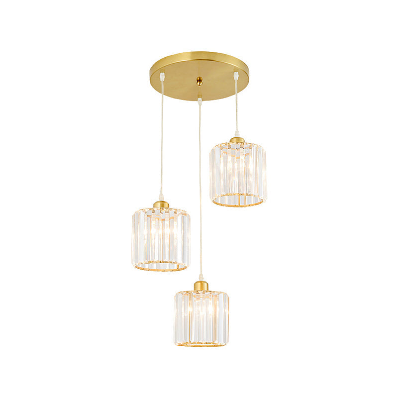Crystal Shade 3-Head Pendant Light for Minimalist Dining Room Decor