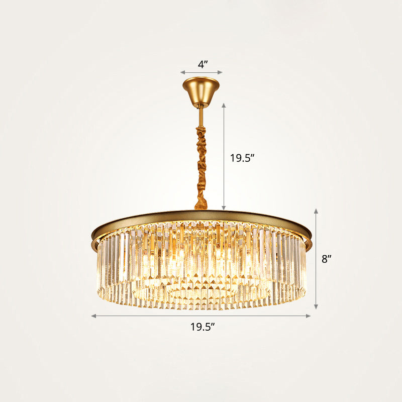 Modern Gold Finish Crystal Ceiling Chandelier for Living Room