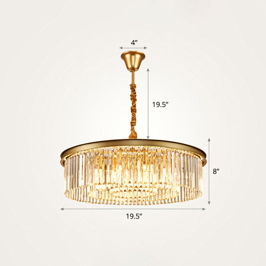 Modern Gold Finish Crystal Ceiling Chandelier for Living Room