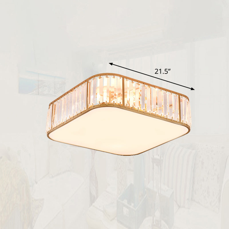 Minimalist Crystal Flush Mount Ceiling Light for Bedroom