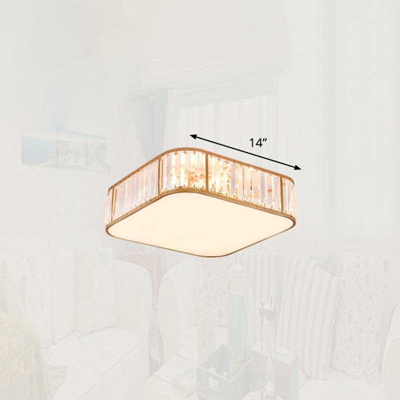 Minimalist Crystal Flush Mount Ceiling Light for Bedroom