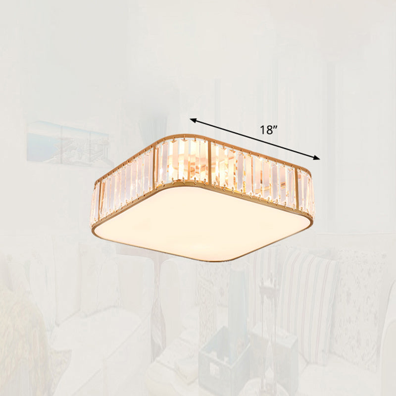 Minimalist Crystal Flush Mount Ceiling Light for Bedroom