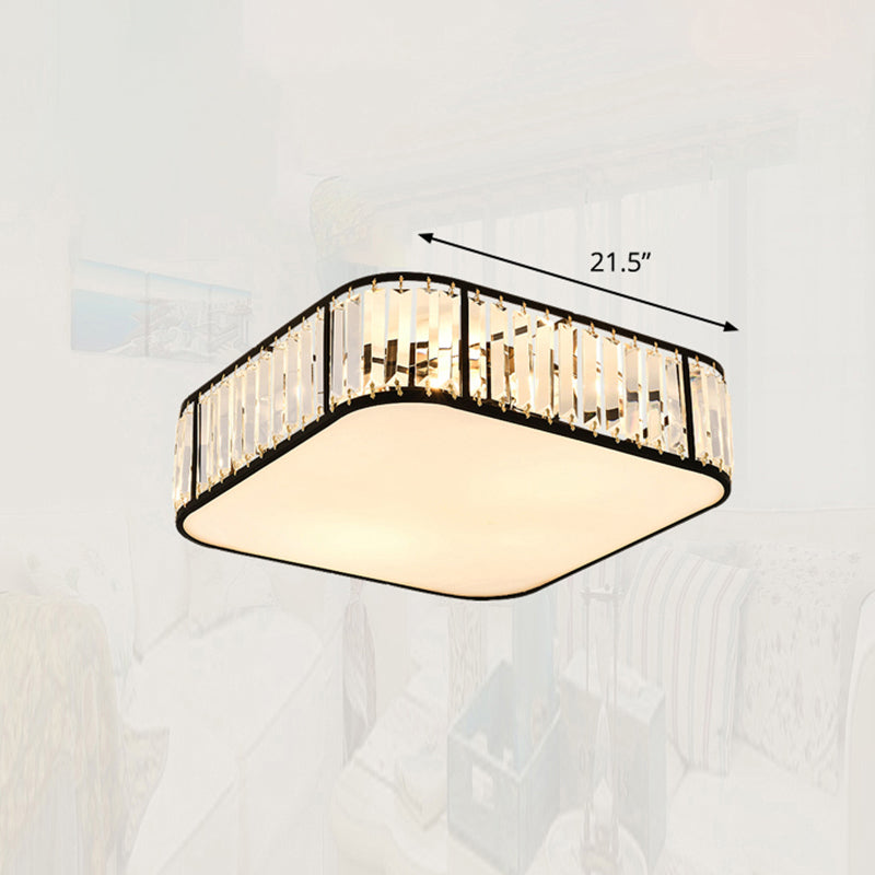 Minimalist Crystal Flush Mount Ceiling Light for Bedroom