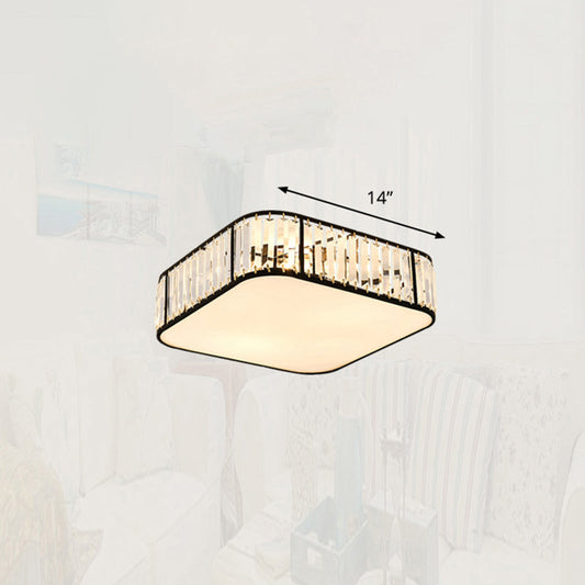 Minimalist Crystal Flush Mount Ceiling Light for Bedroom