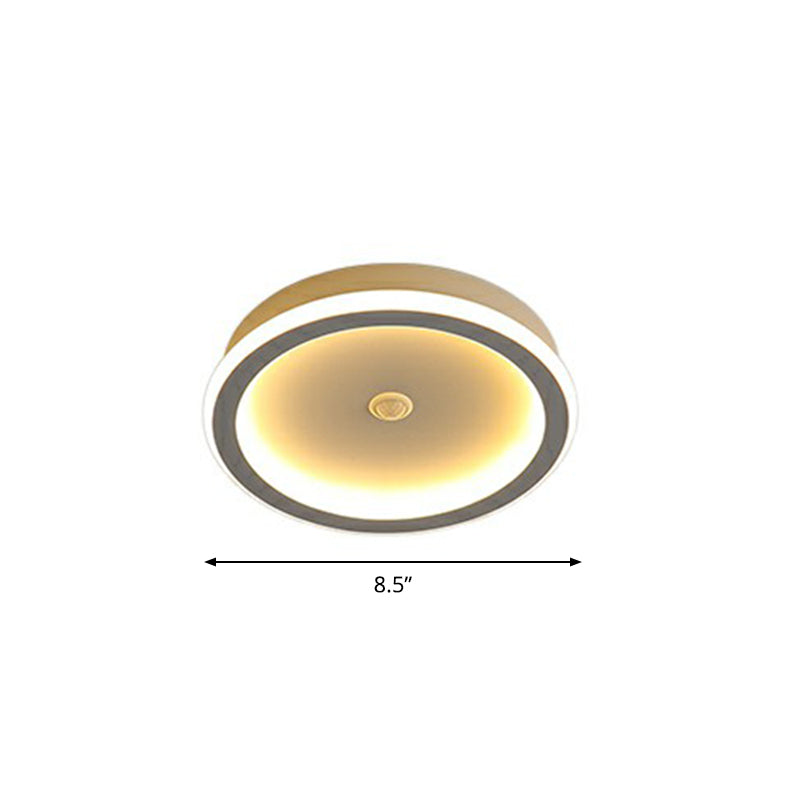 Sleek Geometric LED Ceiling Light - Minimalist Metal Flush Mount Fixture for Corridors