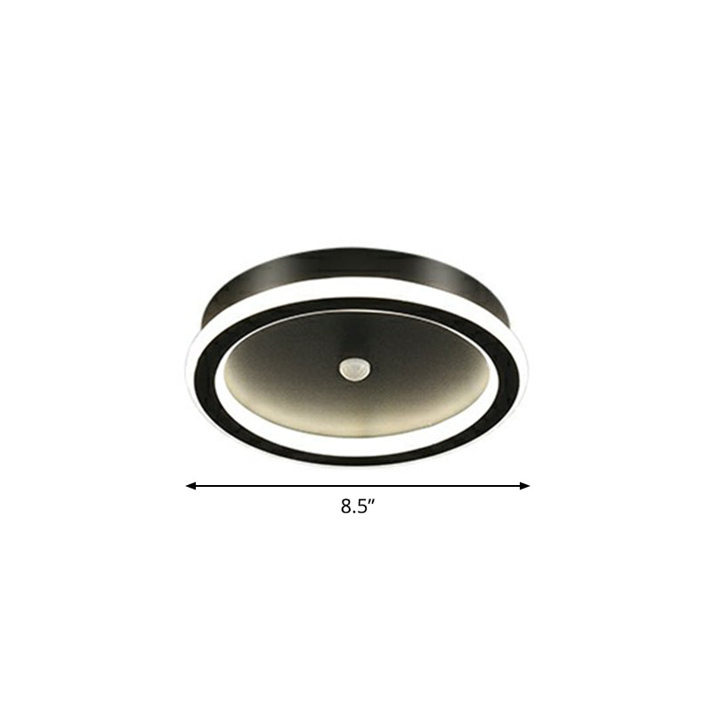 Sleek Geometric LED Ceiling Light - Minimalist Metal Flush Mount Fixture for Corridors