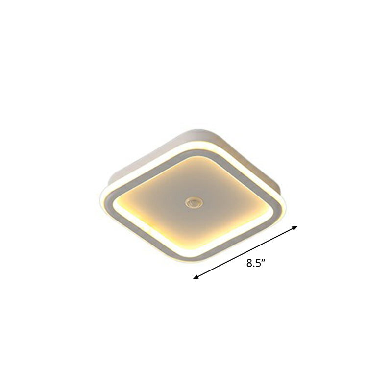 Sleek Geometric LED Ceiling Light - Minimalist Metal Flush Mount Fixture for Corridors