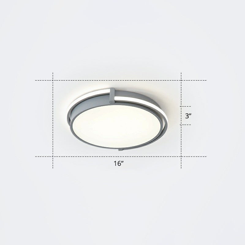 Nordic Circle LED Flush Mount Ceiling Light with Acrylic Diffuser