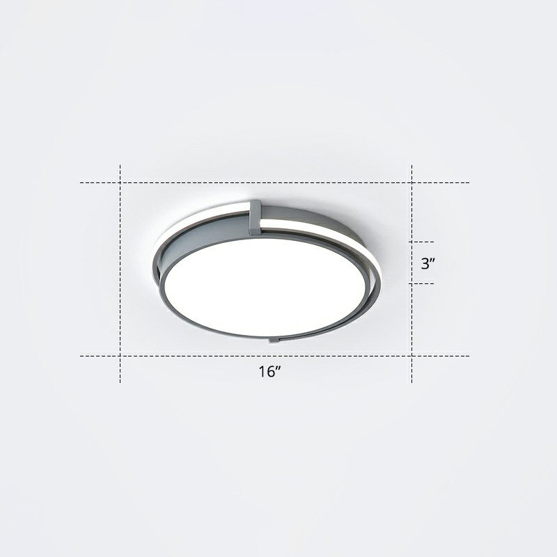 Nordic Circle LED Flush Mount Ceiling Light with Acrylic Diffuser